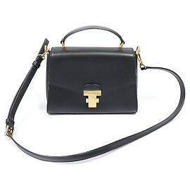 Tory Burch Borsa a mano Juliet Small Top Handle in pelle nera Nero