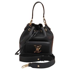 Louis Vuitton Borsa a secchiello tote in pelle nera Nero