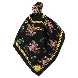 Sciarpa in seta Dolce & Gabbana Mazzolini di Rose Nera Nero