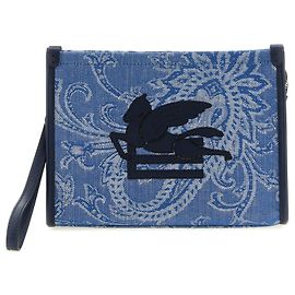 Etro Bolso de mano de algodón azul Azul