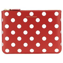 Comme Des Garcons Cartera de piel de becerro multicolor Roja