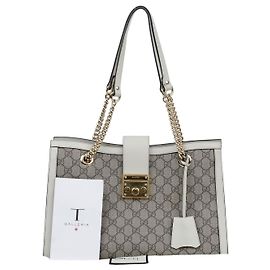 Gucci Padlock GG Medium Schultertasche Weiß Weiß