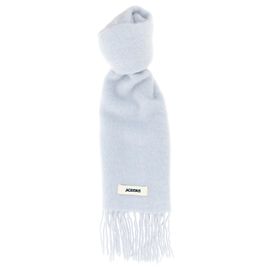 Jacquemus Cachecol de couro e alpaca azul Azul