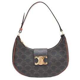 Céline Bolsa de Ombro Ava em Lona Triomphe Medium Marrom