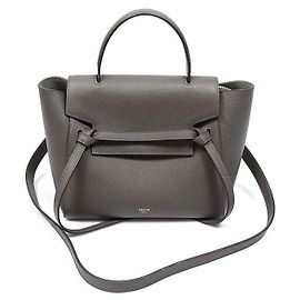 Céline Micro bolsa de cintura em couro de bezerro grão dark grey Marrom