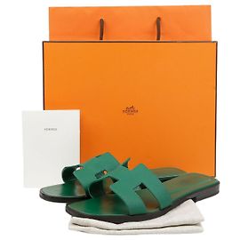 Hermès Taille des sandales Oran Marron