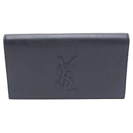Autre Marque Monogram Flap Clutch Bag Blue