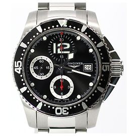 Longines Relógio automático em aço Hydro Conquest Chronograph Preto