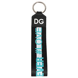 Dolce & Gabbana Portachiavi in poliestere e ottone con logo multicolore Argento