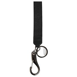 Dolce & Gabbana Black Yellow Polyester DG Logo Silver Keychain Keyring Black