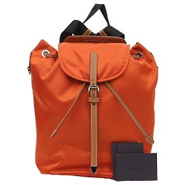 Prada Sac à dos avec logo triangle Marron