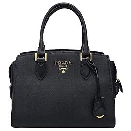 Prada Mala Tote Two-Way em Pele Saffiano Marrom