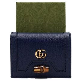 Gucci Bamboo Leather GG Logo Wallet Blue