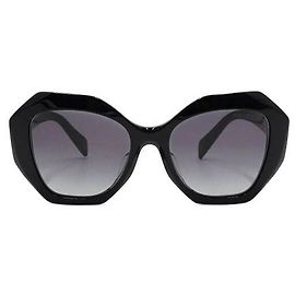 Prada Óculos de sol femininos com armação hexagonal oversized Preto