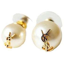 Autre Marque Orecchini YSL Pearl Small e Large D'oro