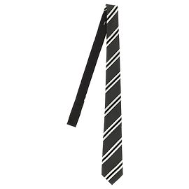 Autre Marque Gravata SAINT LAURENT em seda jacquard com riscas preto e branco Preto