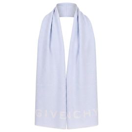 Bufanda Givenchy azul de lana y seda Azul