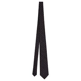 Givenchy Cravatta in seta bianca e nera Nero
