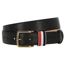 Thom Browne Cinto com fivela Grain Stripe Preto