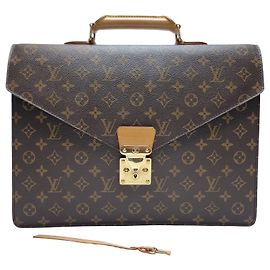 Louis Vuitton Borsetta Briefcase Monogram Unisex Marrone