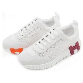 Hermès Sapatilhas Bouncing Mesh para Mulher Branco Branco
