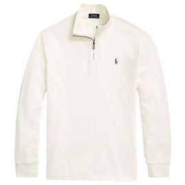 Ralph Lauren Strickpullover mit halbem Reißverschluss und Pony-Logo Weiß