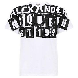 Alexander Mcqueen T-Shirt mit Punk-Logo-Print Weiß