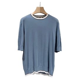 Hermès Baumwoll-T-Shirt mit Rundhalsausschnitt Blau