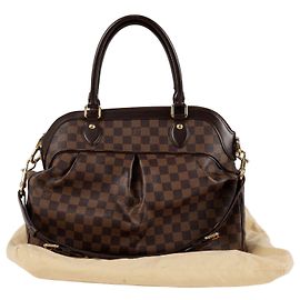 Louis Vuitton Sac cabas Trevi PM Size Damier Ebène Canvas Marron