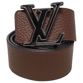 Louis Vuitton Navy Cognac Tournillon Leather Reversible Belt Blue