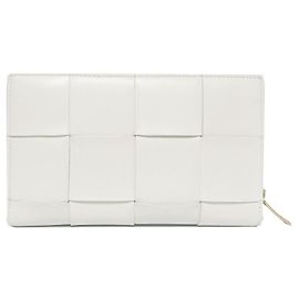Bottega Veneta Cassette Zip Around Wallet White