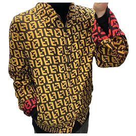 Fendi Giacca Bomber Reversibile in Seta Multicolore