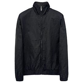 Fendi FF Logo Nylon Bomber Jacket Black