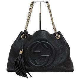 Gucci  mala de ombro Soho com corrente e borla Preta Preto