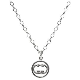 Gucci Rundes verschlungenes Silberhalskette Silber