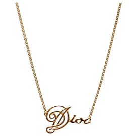 Dior Colar de Letra Dourado Dourado