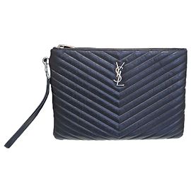 Autre Marque Clutch para Tablet Acolchada Monogram Silver Plata