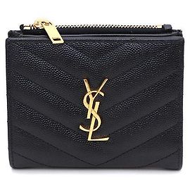 Autre Marque Monogram Zip Cardholder Wallet Black