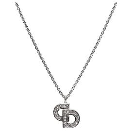 Dior Cubic CD Silver Halskette Silber