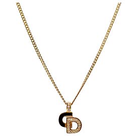 Dior Collier Black Cubic CD Gold Doré