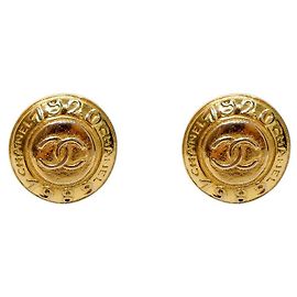 Chanel Runde CC Gold Ohrringe Golden