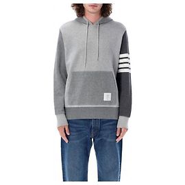 Thom Browne Sweat à capuche Bar Stripe RWB Tab Loopback Funmix Marron