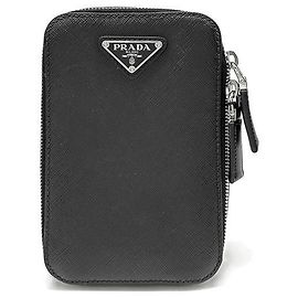 Prada Bolso cinturón Saffiano con logotipo triangular Negro Negro