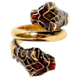 Bague Gucci Tiger Head Dorée Doré