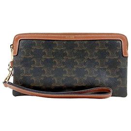 Céline Pochette Lunga con Tracolla Triomphe Marrone