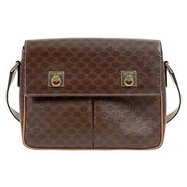 Céline Sac bandoulière Macadam Messenger Marron