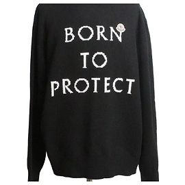 Moncler Logo Wollpullover Schwarz Schwarz
