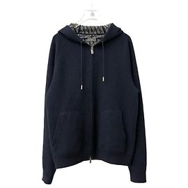 Dior Oblique Kapuzenjacke aus Kaschmir Blau