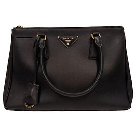 Prada Saffiano Leather Small Tote Bag Black