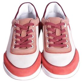 Loro Piana Sneakers in camoscio rosse multicolore Rosso